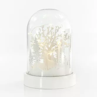 Eurolamp Világító kupola, szarvasokkal és fákkal, 10 LED, 12,5 x 18,5 cm, 1 db