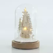 Eurolamp Üvegkupola fenyőfákkal, 12 x 12 x 20 cm, 1 db