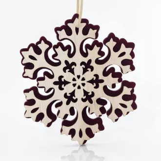 Eurolamp karácsonyi dekoráció lógó hópehely, fa 14 x 0,5 x 15 cm, 1 db