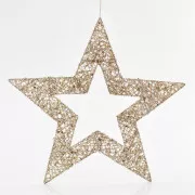 Eurolamp Star, arany, csillámokkal, 60 cm