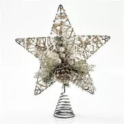 Eurolamp csillag karácsonyfa tetejére, arany, 30,5 cm