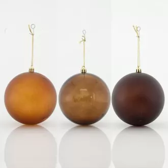 Eurolamp karácsonyi dekorációk műanyag barna gömbök, 10 cm, 6 db-os készlet Eurolamp karácsonyi dekorációk műanyag barna gömbök, 10 cm, 6 db-os készlet