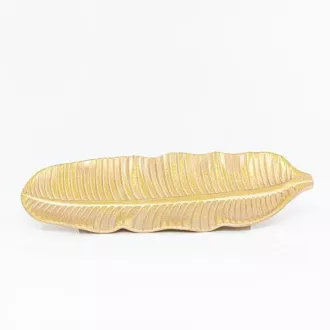 Eurolamp karácsonyi dekoráció aranylemez, levél alakú 14 x 36 x 2,5 cm, 1 db
