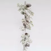 Eurolamp karácsonyi dekoráció havas ág fenyőtobozokkal, 153 cm, 1 db