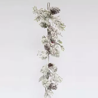 Eurolamp karácsonyi dekoráció havas ág fenyőtobozokkal, 153 cm, 1 db Eurolamp karácsonyi dekoráció havas ág fenyőtobozokkal, 153 cm, 1 db