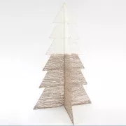 Eurolamp karácsonyi dekoráció arany fehér fa 3d csillámmal és cérnával díszítve, 100 cm, 1 db