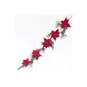 Eurolamp karácsonyi dekorációs füzér mikulásvirágokkal, 175 cm átmérőjű, 1 db