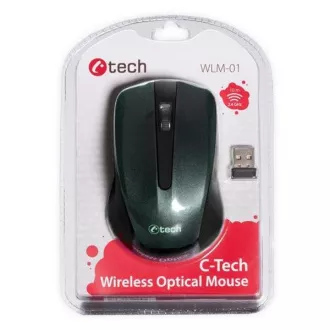 C-TECH egér WLM-01, fekete, vezeték nélküli, USB nano vevő