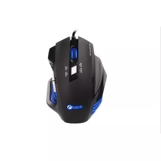 C-TECH egér AKANTHA, játék, kék háttérvilágítás, 2400 DPI, USB