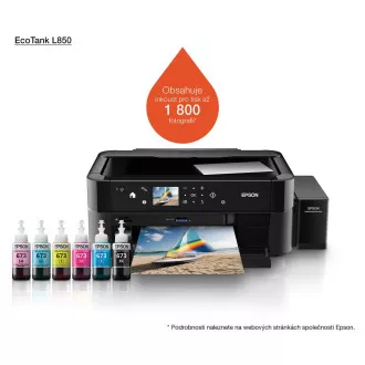 Epson L850 tintasugaras nyomtató , CIS, A4, 38ppm, 6ink, USB, üzemanyagtöltő rendszer, CD / DVD nyomtatás, többfunkciós Epson L850 tintasugaras nyomtató , CIS, A4, 38ppm, 6ink, USB, üzemanyagtöltő rendszer, CD / DVD nyomtatás, többfunkciós