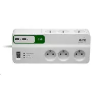 APC Essential SurgeArrest 6 aljzat 5 V, 2,4 A 2 portos USB töltővel, 230 V Franciaország, 2 m
