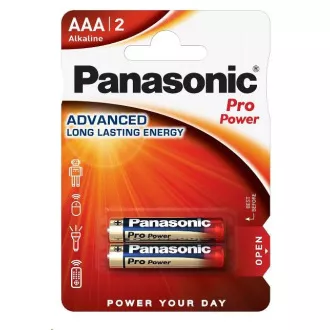 PANASONIC alkáli elemek Pro Power LR03PPG / 2BP AAA 1,5V (buborékfólia 2db)