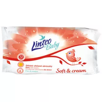 Nedves babatörlő Linteo Baby Soft és krém 72db