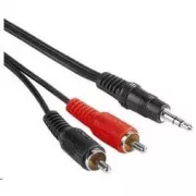 PREMIUMCORD Audiokábel 3, 5mm-es jack - 2x Cinch 3m (M/M, sztereó)