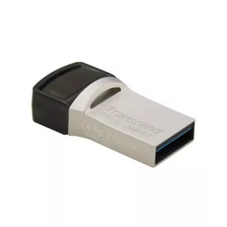 TRANSCEND Flash Disk 64 GB JetFlash®890S OTG, USB 3.1 Type-C / A (R: 90 / W: 30 MB / s) ezüst