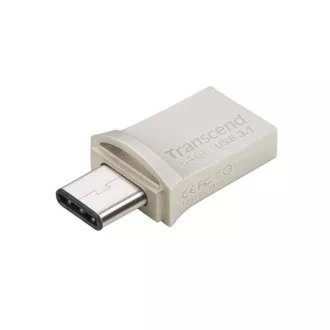 TRANSCEND Flash Disk 64 GB JetFlash®890S OTG, USB 3.1 Type-C / A (R: 90 / W: 30 MB / s) ezüst