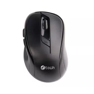 C-TECH egér WLM-02, fekete, vezeték nélküli, 1600DPI, 6 gomb, USB nano vevő