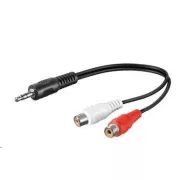 PREMIUMCORD Audiokábel 3, 5mm-es jack - 2x Cinch 20cm (M/F, sztereó)