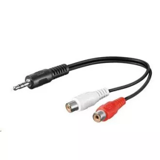 PREMIUMCORD Audiokábel 3, 5mm-es jack - 2x Cinch 20cm (M/F, sztereó)