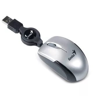 GENIUS egér MicroTraveler V2 / vezetékes / 1200 dpi / USB / ezüst