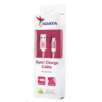 ADATA Micro USB kábel - USB A 2.0, 100cm, rózsaszín