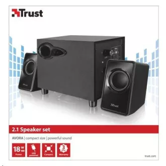 TRUST Speakers 2.1 Avora mélynyomó hangszórókészlet - fekete