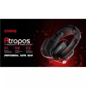 CRONO gaming fejhallgató Atropos, USB, 7.1 hangeffektus