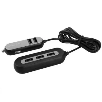 AVACOM CarHUB autós töltő 5x USB kimenet, fekete AVACOM CarHUB autós töltő 5x USB kimenet, fekete
