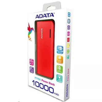 ADATA PowerBank PT100 - külső akkumulátor mobiltelefonhoz/táblagéphez 10000mAh, piros/narancs ADATA PowerBank PT100 - külső akkumulátor mobiltelefonhoz/táblagéphez 10000mAh, piros/narancs