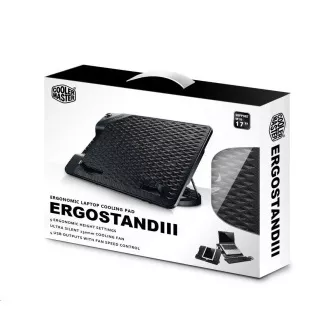 Cooler Master hűtőállvány NotePal ErgoStand III notebookokhoz 17"-ig, 23 cm-ig, fekete