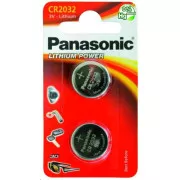 PANASONIC lítium elem (gombos) CR-2032EL / 2B 3V (buborékfólia 2db)