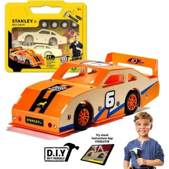 Stanley Jr. OK002-SY Építőkészlet, versenyautó, fa