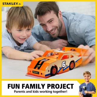 Stanley Jr. OK002-SY Építőkészlet, versenyautó, fa