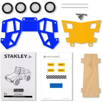 Stanley Jr. OK036-SY Építőkészlet, autós kocsi, fa