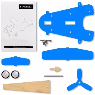 Stanley Jr. OK038-SY Építőipari készlet, repülőgép, fa