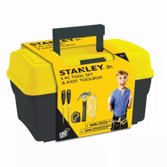 Stanley Jr. TBS001-05-SY Gyermek szerszámok, 5 db, sárga és fekete színben Stanley Jr. TBS001-05-SY Gyermek szerszámok, 5 db, sárga és fekete színben