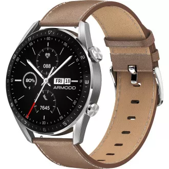 Silentwatch 5 Pro ezüst/bőr ARMODD Silentwatch 5 Pro ezüst/bőr ARMODD