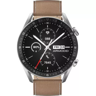Silentwatch 5 Pro ezüst/bőr ARMODD Silentwatch 5 Pro ezüst/bőr ARMODD