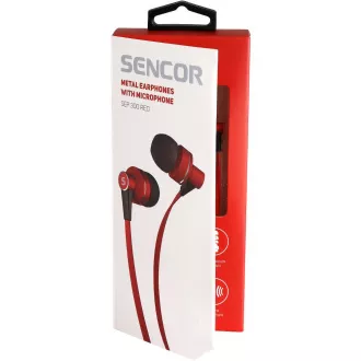 SEP 300 MIC RED MET HEADPHONES SENCOR