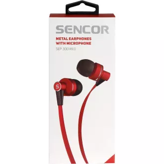 SEP 300 MIC RED MET HEADPHONES SENCOR