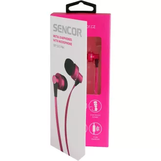 SEP 300 MIC PINK MET HEADPHONES SENCOR