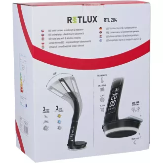 RTL 204 stm.LED lámpa.fekete Qi 6W RETLUX