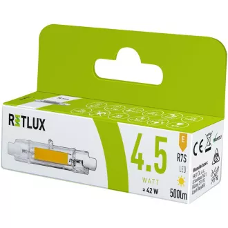 RLL 457 R7S J78 4,5W LED KOB WW RETLUX