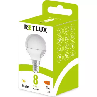 RLL 435 G45 E14 miniG 8W WW RETLUX RLL 435 G45 E14 miniG 8W WW RETLUX