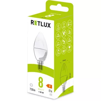 RLL 430 C37 C37 E14 gyertya 8W CW RETLUX