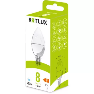 RLL 431 C37 E14 gyertya 8W DL RETLUX RLL 431 C37 E14 gyertya 8W DL RETLUX