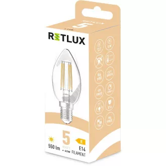 RFL 400 Fil. C35 E14 gyertya 5W WW RETLUX