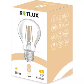 _RFL 402 Fil. A60 E27 izzó 8 W WW RETLUX _RFL 402 Fil. A60 E27 izzó 8 W WW RETLUX