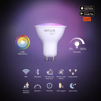 RSH 101 GU10 izzólámpa. 4,5 W RGB CCT RETLUX