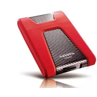ADATA külső merevlemez 2TB USB 3.1 DashDrive Durable HD650, piros (gumi, ütésálló)